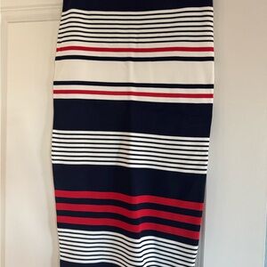 Striped Navy and Red Women's Skirt